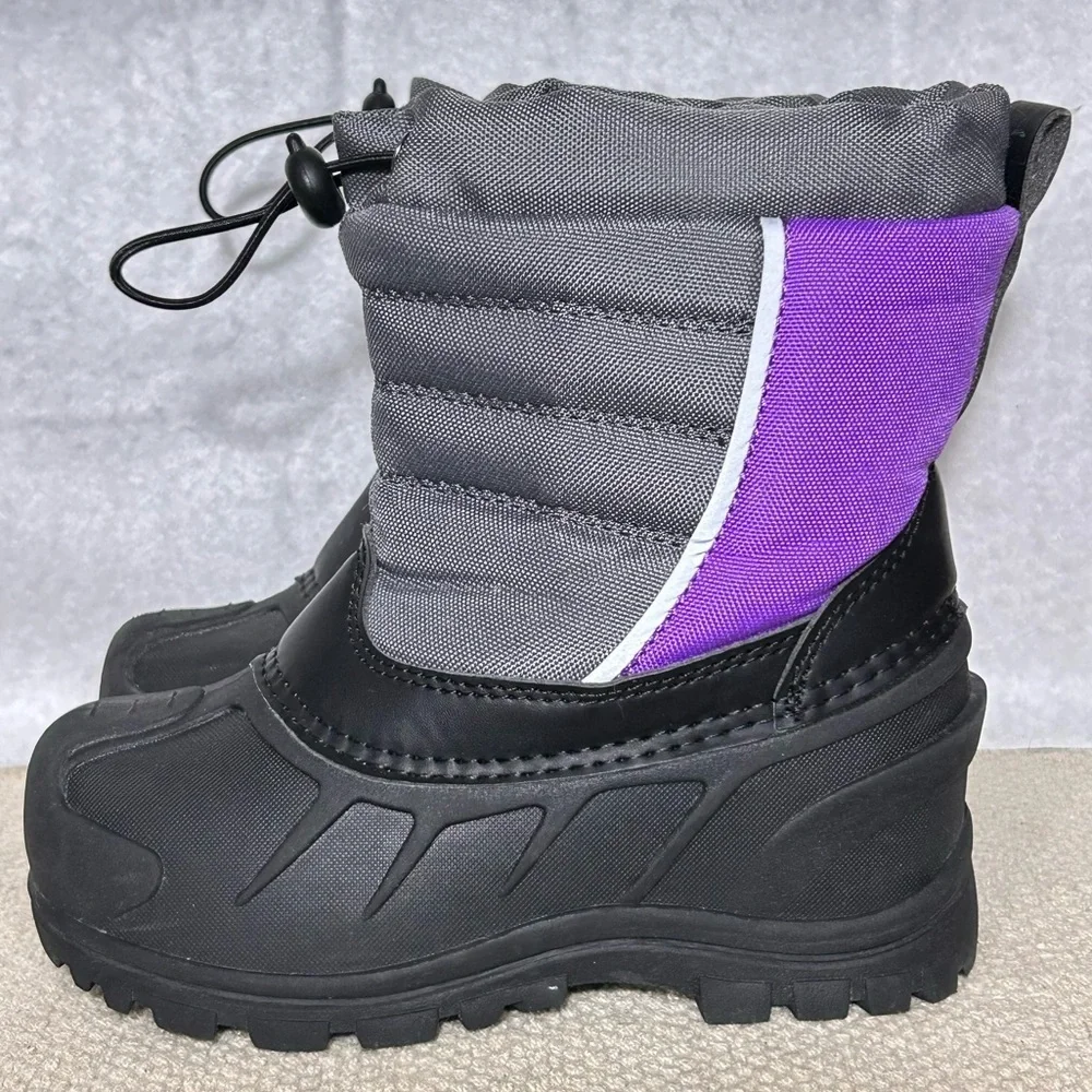 Itasca Cerebus Toddlers/Kids Grey/Purple Insulated Waterproof Winter Boots SZ 12